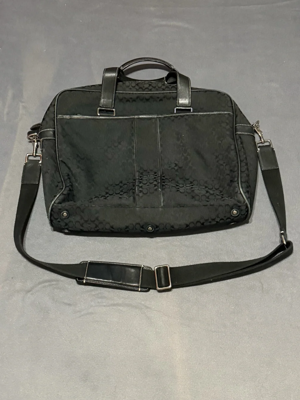 Coach Hudson Black Signature Jacquard Messenger Bag